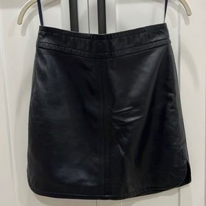 Banana Republic navy blue leather skirt